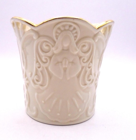 Vintage Lenox Merry Lights Angel Votive Candle Holder, Made in USA, 2 Available