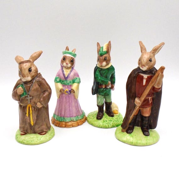Vintage Royal Doulton Bunnykins Figurine Set, Robin Hood Collection