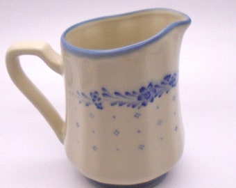 Vintage Sango Renaissance Stoneware Creamer 290 Arcadia Blue, Japan