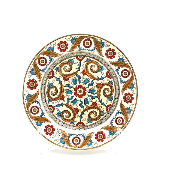 Antique 1880s Teheran Transferware Plate: Bates, Gildea & Walder, Islamic Design