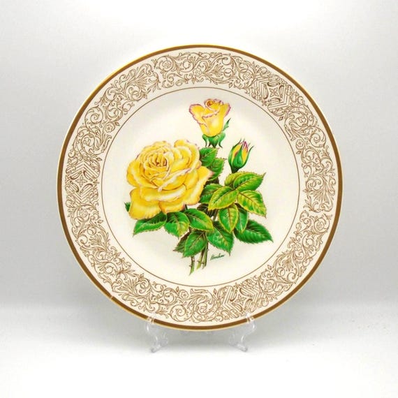 Vintage Boehm Peace Rose Collector Plate: English Bone China, Limited Edition