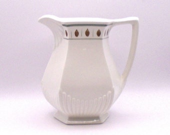 Vintage William Adams Corinth Pitcher Hand Painted on Real English Ironstone, Made in England Circa 1960
