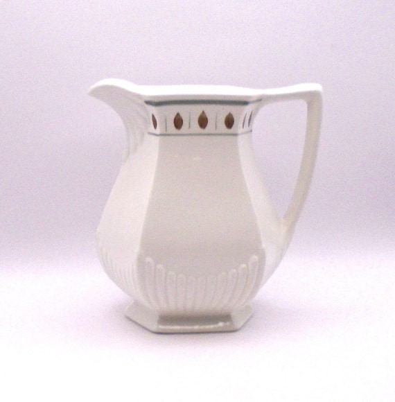 Vintage William Adams Corinth Ironstone Pitcher, Hand Painted English Decor