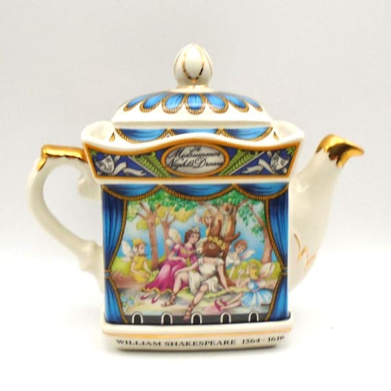Vintage Sadler Shakespeare Teapot: A Midsummer Night's Dream, Staffordshire England