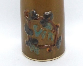 Vintage B Welsh Pacific Stoneware Pottery “Vin” 11-Inch Wine Carafe