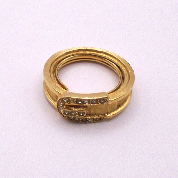 Vintage Avon Rhinestone Belt And Buckle Ring (5618) Adjustable