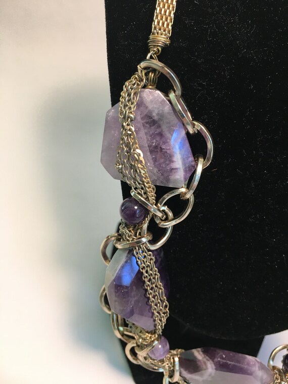 Vintage "Nakamol" Amethyst and Multi-Chain Neckla… - image 3