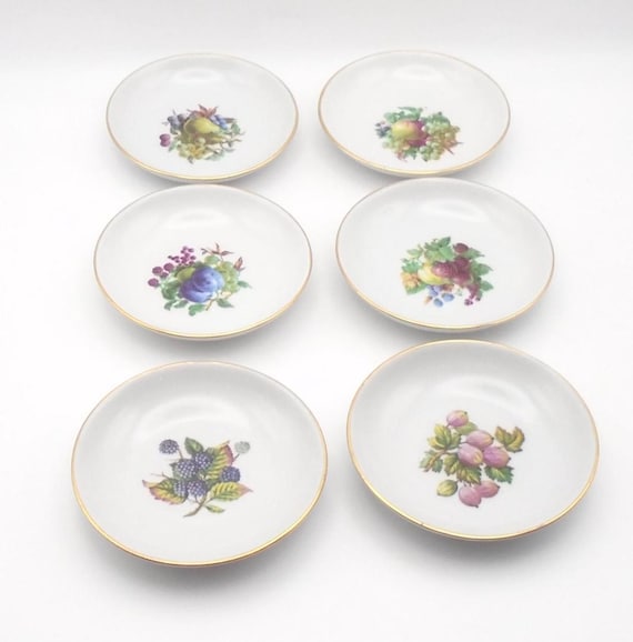 Naaman Israel Porcelain Dessert Plates: Wild Fruits Collection, Set of 6