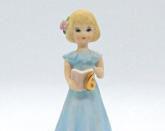 Vintage 1982 Enesco Porcelain "Growing Up Birthday Girl"  Age 6