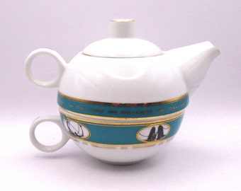 Vintage Rare Fink and Carney Teapot Trio By Giles of London
