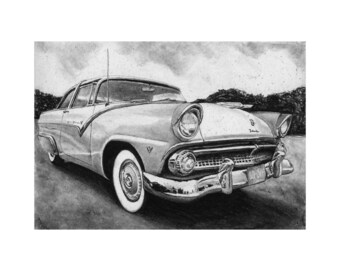 Classic and Antique Car Illustrations from an original series by fine artist Len Deluca