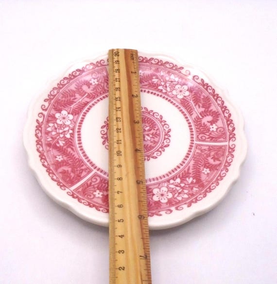 Vintage Syracuse China Dessert Plates: Strawberry Hill Pink Floral