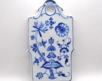 Vintage German Meissen Porcelain Blue Onion Pattern Cheese/ Charcuterie Board, Rare Find