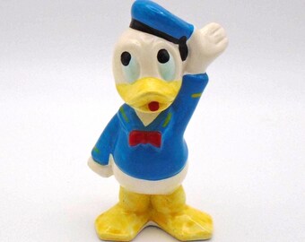 Vintage Ceramic Donald Duck Figurine by Walt Disney Productions, Made In Korea