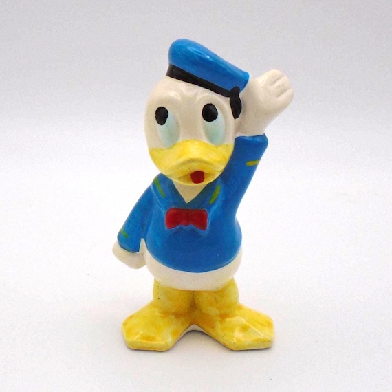 Vintage Ceramic Donald Duck Figurine by Walt Disney Productions, Made In Korea