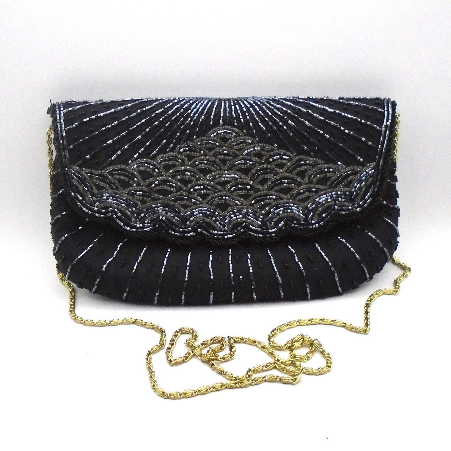 La Regale Glitter Flap Clutch