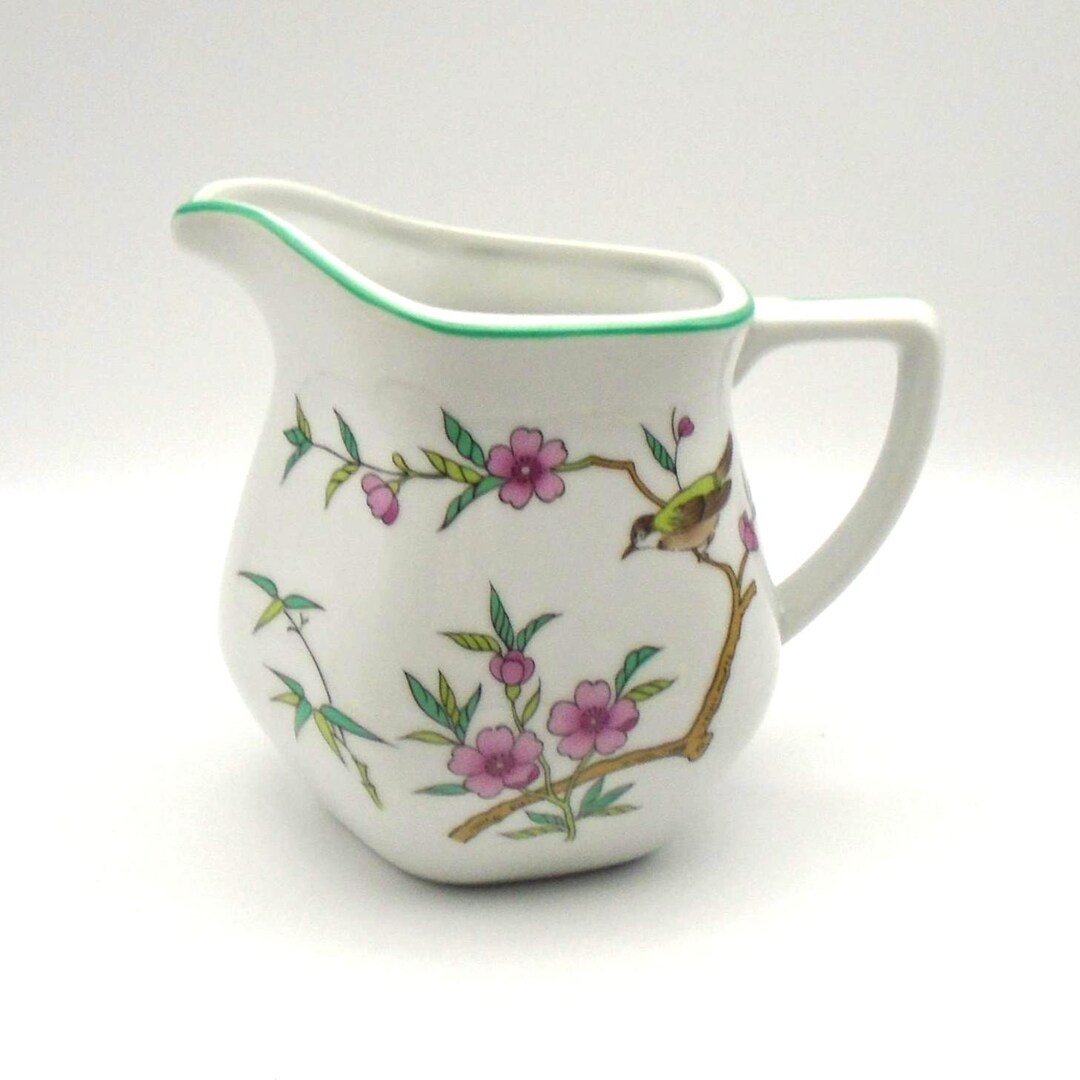Vintage Andre Richard Porcelain Creamer: Floral Bird Design, Made