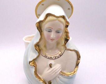 Vintage Religious Praying Madonna Vase / Planter From Neidco, Made in Japan