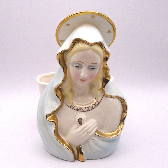 Vintage Religious Praying Madonna Vase / Planter From Neidco, Made in Japan