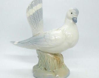 Vintage Porcelain Dove Figurine, Porceval Pintado A Mano, Made in Spain