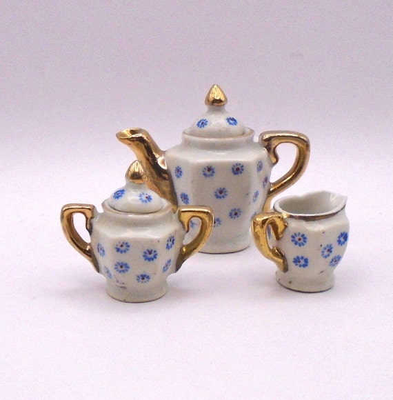 antique mini ❀ 小さなお花柄 蓋付き ポット antique mini ❀ 小さな