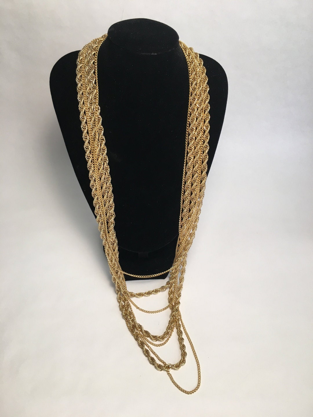 Vintage Multi-strand Chain Necklace - Etsy