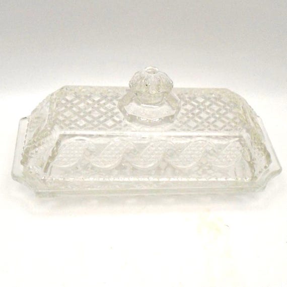 Vintage Avon Cape Cod Crystal Butter Dish with Lid