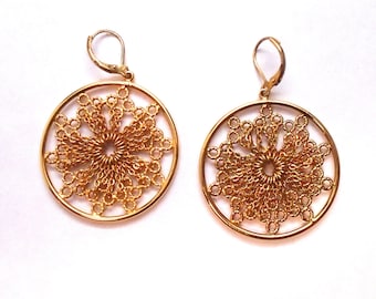 Vintage Filigree Medallion Dangle Earrings -  Joan Rivers Collection