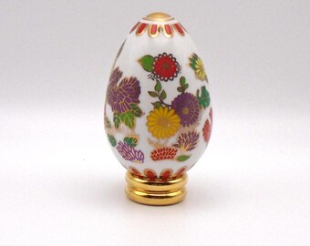 Vintage Franklin Mint Collector's Treasury Egg, Satsuma Style with Stand, Circa 1988