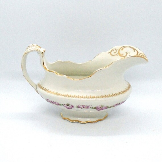 Rare Antique Homer Laughlin King Charles Pattern Gravy/Sauce Boat, 1903-1907