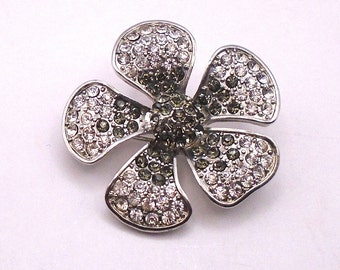 Vintage Monet Mid-Century Modern Rhinestone Flower Brooch/Pin