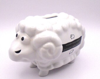 Vintage Ceramic Sheep Coin Bank - John Hinde LTD. Irish Proverbs
