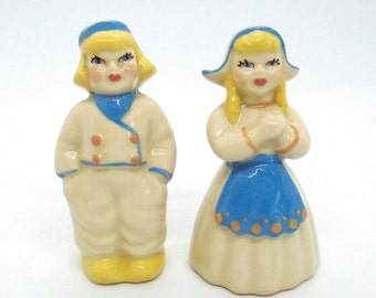 Vintage "Dutch-style" Kids Salt and Pepper Shakers by Ceramic Arts Studios of Madison, Wisconsin