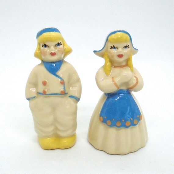 Vintage "Dutch-style" Kids Salt and Pepper Shakers by Ceramic Arts Studios of Madison, Wisconsin