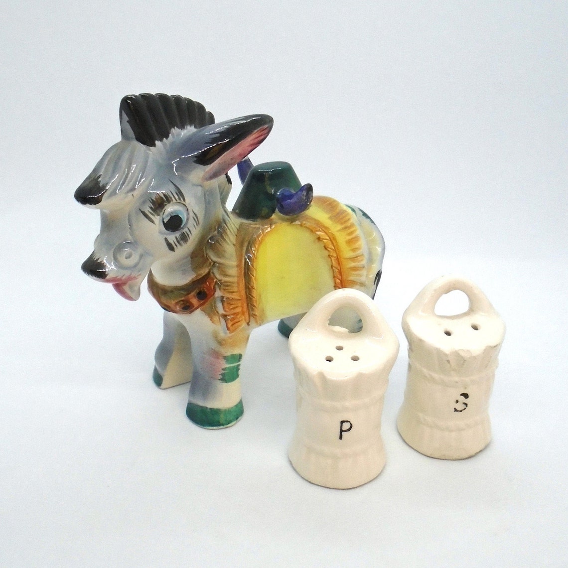 Vintage 1970's Ceramic Donkey Salt & Pepper Shaker Set Etsy UK