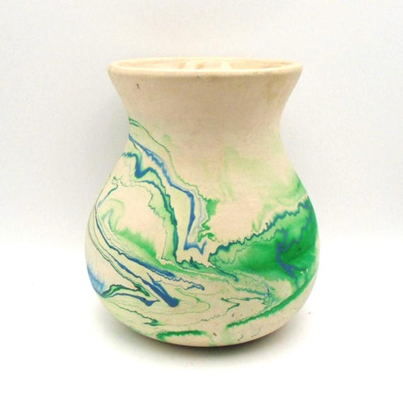 Nemadji Hand-Made Hand-Painted North American Inspired Pottery Vase, Made in USA