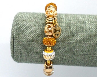 Vintage I Love You Charm Bracelet
