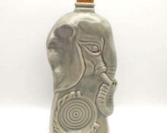 Vintage Collectible Jim Beam Whiskey Decanter, Circa 1956, Gray Elephant Shape, Republican Party Elephant