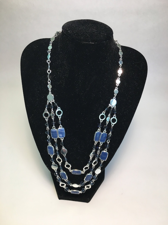 Vintage Multi-Strand Necklace with faux precious stones