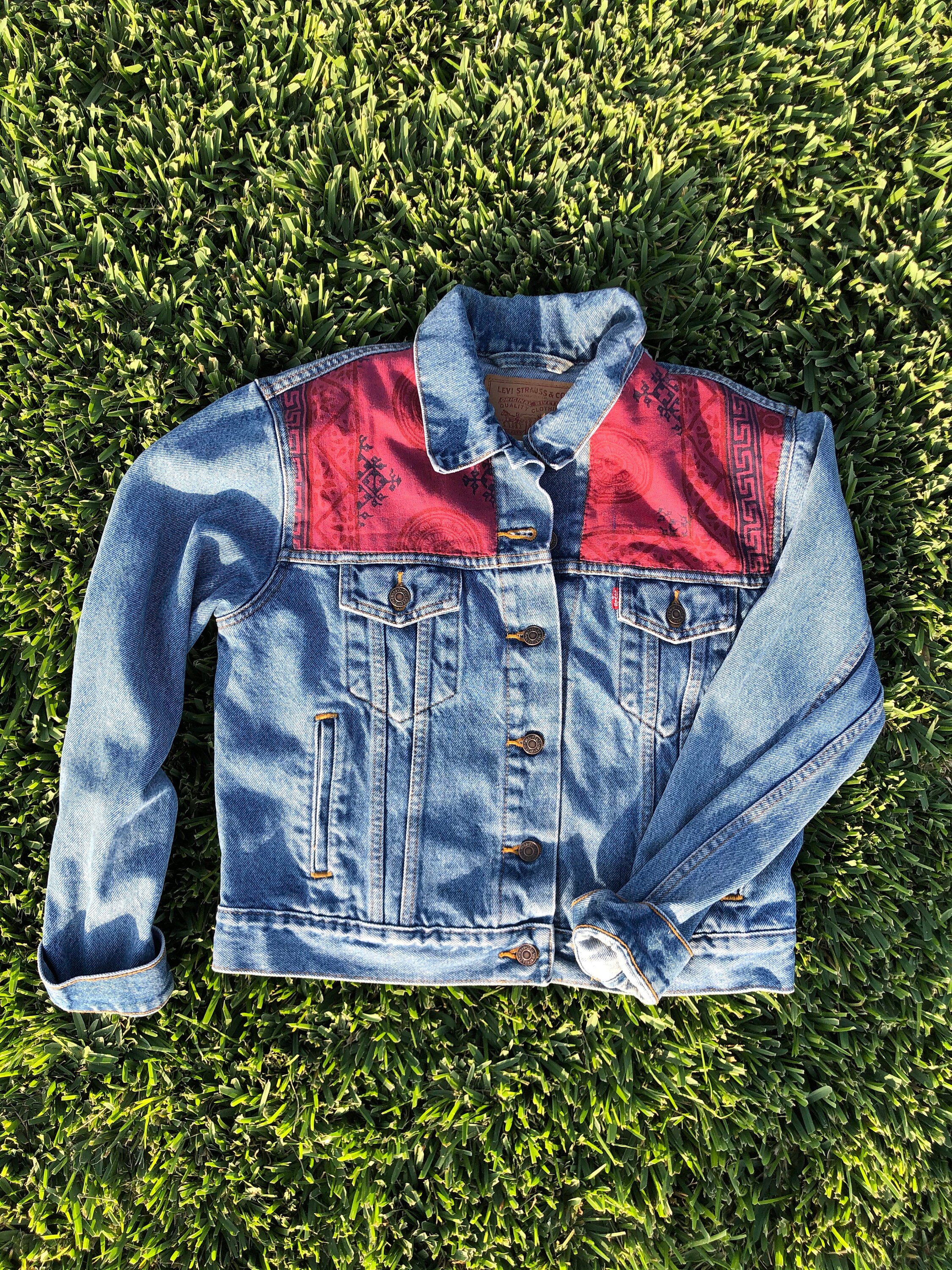 levi pink denim jacket