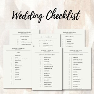 wedding checklist printable downloadable wedding etsy