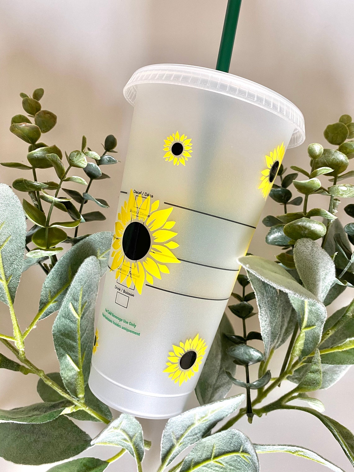 Personalized Sunflower cup // Mama Fuel // Starbucks cup // Etsy