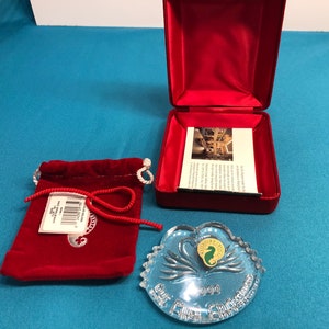 Vintage Waterford Crystal Our First Christmas Ornament, Waterford 2000 First Christmas Swans Ornament, Waterford 2000, in the box