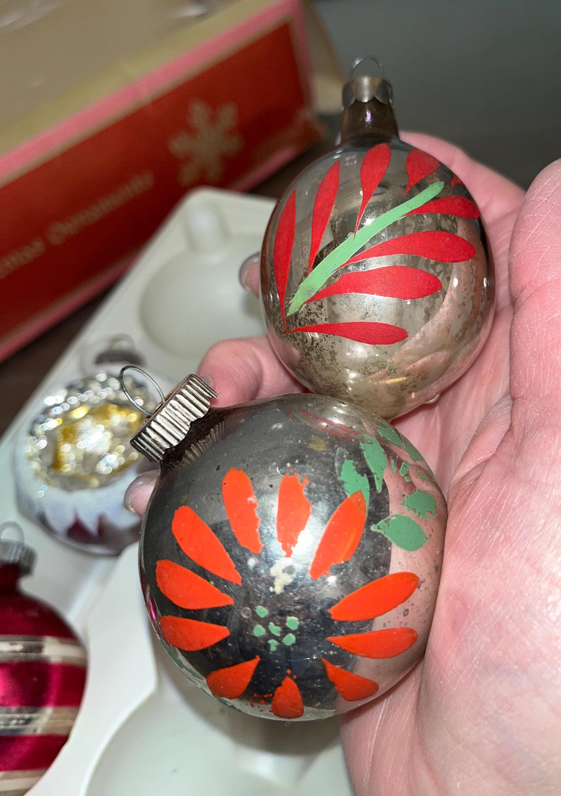 ヴィンテージ西ドイツ製 2 1/4インチオーナメント 6個