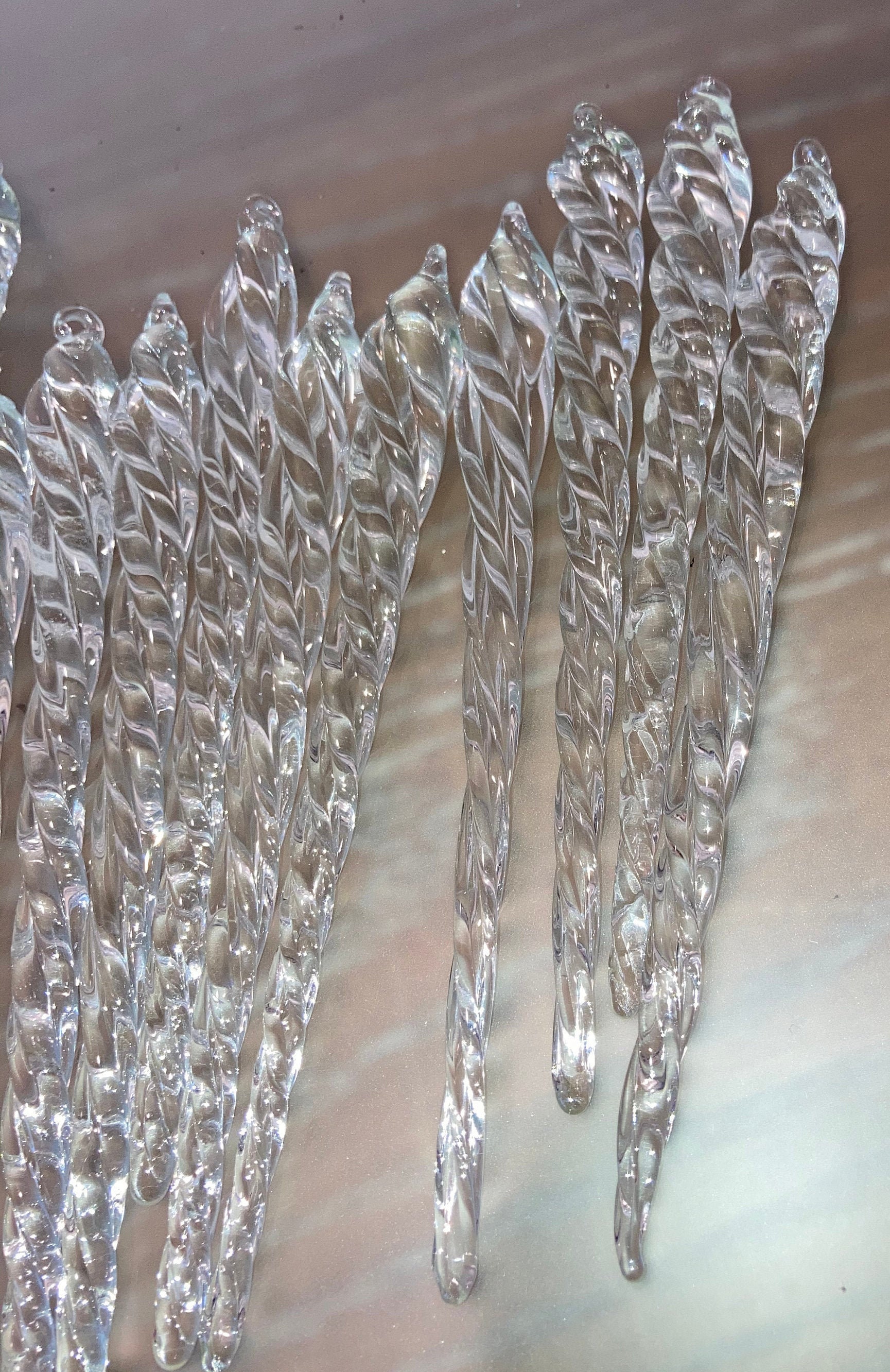 18 Glass Icicle Ornaments 5 1/2 Clear Glass Icicles 5 Etsy