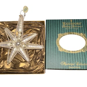 Waterford Star of Hope Mercury Bead Ornament, Waterford Holiday Heirlooms 7&quot; Star, Waterford #117009, Waterford  Notaligic Star, New Box