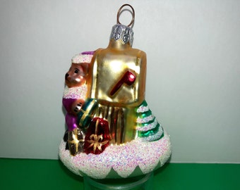Radko Mailbox Ornament, Radko Blown Glass Christmas Bear, Radko Bear Mail Ornament, Radko Letters to Santa Ornament, Signed Radko
