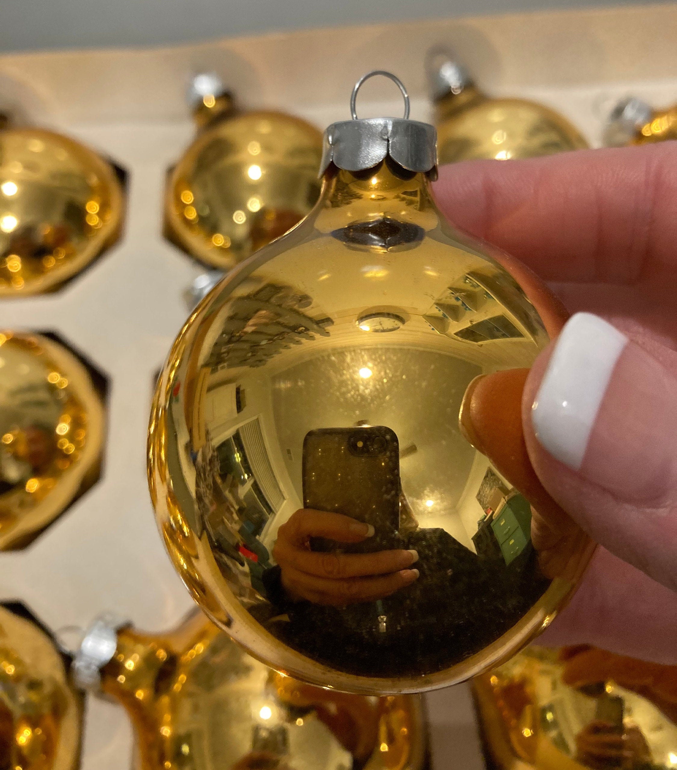 15 Gold Glas Ornamente 2 1/4 Gold USA Ornamente Made Etsy