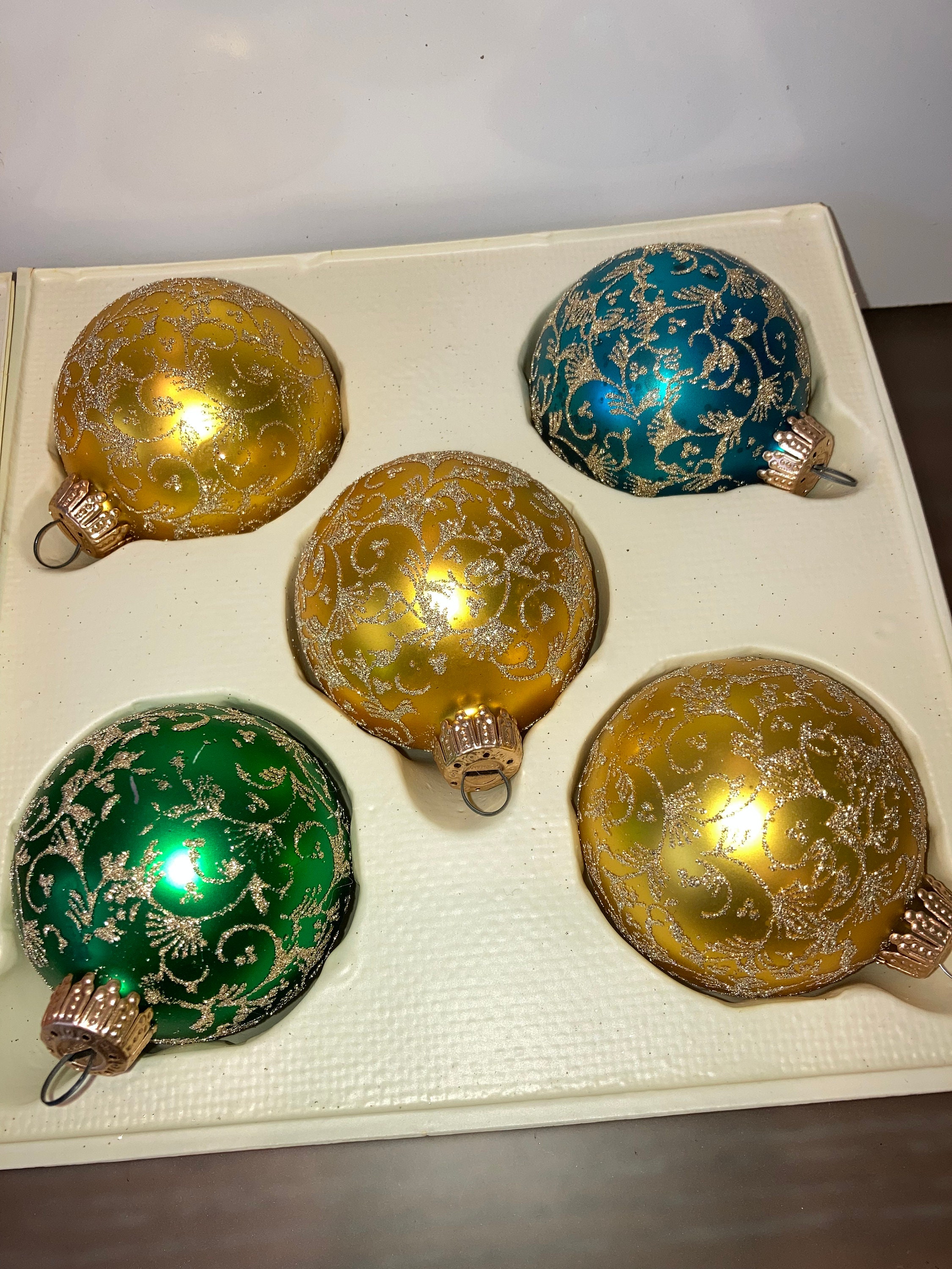 10 Vintage West German Ornaments Krebs West German Gold Etsy