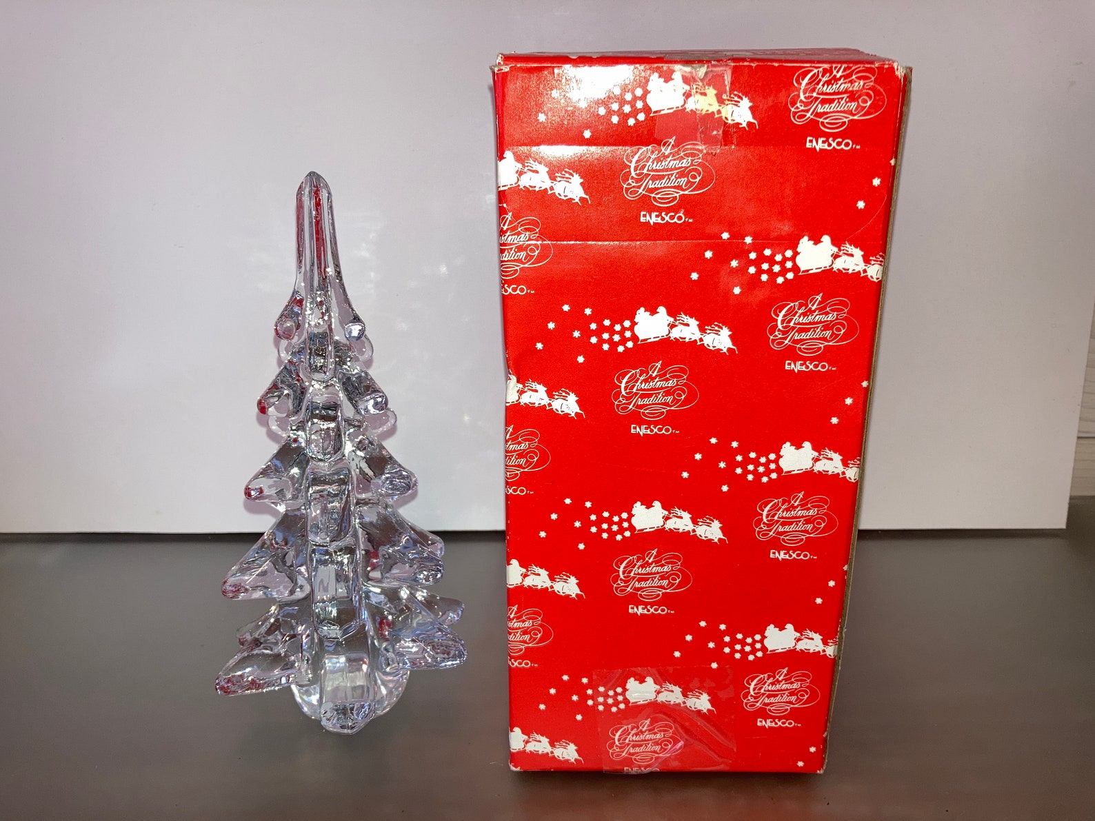 Vintage Enesco Art Glass Christmas Tree Enesco 9 Glass Etsy